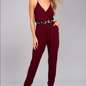 LEARNING TO FLY BURGUNDY JUMPSUIT